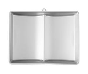 Wilton Moule à Gâteau Livre Ouvert 3D, Moule à gâteau en Aluminium pour pâtisserie, Idéal pour la Préparation de Gâteaux et Tartes, Accessoire de Cuisson - 30 x 20 x 7,5 cm