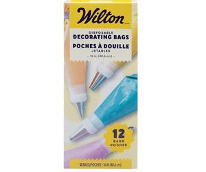 Wilton Pack de 12 poches à pâtisserie jetables 40 cm | Poches à Douille Jetables pour Crème au Beurre, Glaçage Royal et Candy Melts, Résistantes avec Boîte Distributrice