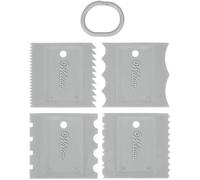 Wilton Peignes à Glaçage Set-4 : Spatules Pâtisserie en Plastique, Cake Scraper pour Décorer Bords de Gâteaux et Pâtisseries - 13 x 13 cm