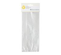 Wilton Sachets Transparents Confiserie avec Liens Argentés Set/50 : Sacs Plastique pour Friandises, Chocolat, Bonbons, Sucettes, Cake Pops et Autres Gourmandises - 50 Pièces