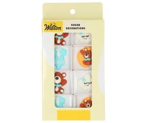 Wilton Sugar Decorations, Figurines en Sucre, Baby Bliss Blue, 8 Pièces | Décorations en Sucre Prêtes à l'Emploi au Goût Délicieux, Parfaites pour Décorer Cupcakes, Biscuits et Gâteaux