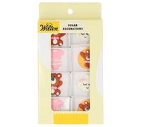 Wilton Sugar Decorations, Figurines en Sucre, Baby Bliss Pink, 8 Pièces | Décorations en Sucre Prêtes à l'Emploi au Goût Délicieux, Parfaites pour Décorer Cupcakes, Biscuits et Gâteaux