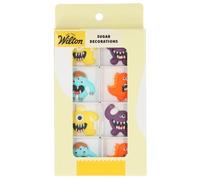 Wilton Sugar Decorations Manic Monsters Set/8: Décors Sucrés Monstres Fous: Monstres drôles et colorés, Parfait pour Décorer Cupcakes, Biscuits et Gâteaux, Decoration comestible gateau