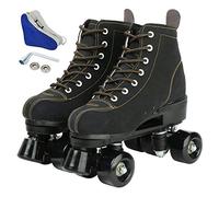 wilverz Patins à roulettes à double rangée, patins à roulettes réglables pour extérieur, pointure 4,5/5,5/6,5/7/7,5/8/8,5/9,5/10,5 (noir, 40)