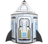 Wilwolfer Tente de Jeu Rocket Ship,Fort Astronaute Pop-Up pour Enfants,Maison de Jeu Spaceship intérieur&extérieur,Cadeau Aventure Spatiale 3-8 Ans