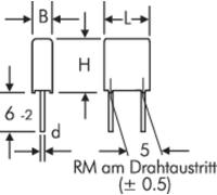 Wima MKS2C031501A00KSSD Condensateur à film MKS sortie radiale 0.15 µF 63 V/DC 20 % 5 mm (L x l x H) 7.2 x 2.5 x 6.5 mm