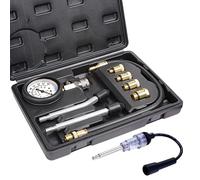 WiMas Moteur Testeur de Compression, Automotive Coffret Testeur de Compression Compressiometre Moteur Compressiometre Essence Coffret de Compressiomètre avec Testeur de Bougies (Noir)