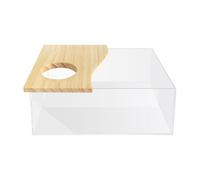 Wimnqie Bac à Sable pour Hamster | Salle de Bain Transparente en Bois et Acrylique - Petit pour Rongeur | pour Jouer Explorer Cacher Dormir Toilettes Nettoyage Gerbille