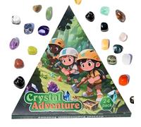 Wimnqie Calendrier de Noël | Collection de pierres précieuses 24 jours avec petites portes à collectionner | Pierres décoratives en cristal pour adolescents et adultes comme décoration de fête