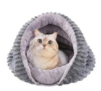 Wimnqie Cave pour Chats | Niche Amovible pour Chat D'Intérieur | Maison Chauffante Anti-Dérapant avec Tunnel pour Dormir Maison Voyage Hiver Extérieur Balcon Chambre