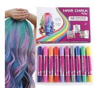 Wimnqie Craie Capillaire Lavable pour Filles | 10 Couleurs Craies Colorantes pour Cheveux,Marqueurs Lavables Accessoire Ludique Maquillage pour Femmes Hommes