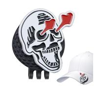 Wimnqie Golf Ball Marker,Clip pour Chapeau Crâne Humoristique - Marqueur de Balle - Accessoires Golf Clip Chapeau Squelette Métalliques pour Joueurs de en Extérieur