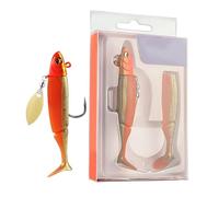 Wimnqie Leurres De Pêche pour Eau Douce,Leurres De Pêche Swimbaits avec Hameçon pour Bar - Équipement de pour Eau Douce et Salée - Lacs, Étangs, Réservoirs et Littoral