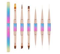 Wimnqie Lot de 6 marqueurs à ongles portables à double extrémité pour les déplacements - Kit de vernis à ongles gel pour filles, adultes, femmes, débutants, toile, ongles, bricolage, salon et maison