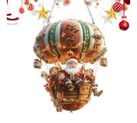 Wimnqie Pendentif décoratif plat en acrylique - Père Noël montgolfière 2D - Pendentif plat en acrylique - Décoration fantaisiste qui capture la lumière du soleil - Pour jardin, cour, chambre à coucher