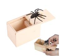 Wimnqie Spider Prank Box,Araignée en Caoutchouc Souple Réaliste Qui Sursaute - Jeu Effrayant Amusant avec Coffret en Bois pour Ados Adultes Lieu De Travail Foyer Université Salle De