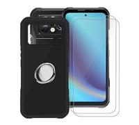 WIMSPEED Coque pour Doogee V20 Pro (6.43") avec 2 X Verre Trempé + Rotation 360 Degrés Anneau Support, Ultra-Mince Noir Antichoc Silicone Souple TPU Housse Etui pour Doogee V20 Pro