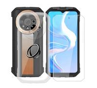 WIMSPEED Coque pour Doogee V31GT (6.58") avec Verre Trempé + Rotation 360 Degrés Anneau Support, Ultra-Mince Transparent Antichoc Silicone Souple TPU Housse Etui pour Doogee V31GT
