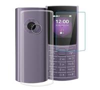 WIMSPEED Coque pour Nokia 110 4G 2023 (1.8") avec Verre Trempé Protecteur D'écran, Transparent Antichoc et Anti-Rayures Case Souple Silicone TPU Housse Etui pour Nokia 110 4G 2023 - Transparent