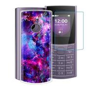 WIMSPEED Coque pour Nokia 110 4G 2023 (1.8") avec Verre Trempé Protecteur D'écran, Transparent Antichoc et Anti-Rayures Case Souple Silicone TPU Housse Etui pour Nokia 110 4G 2023 - Magnifique