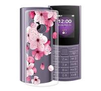 WIMSPEED Coque pour Nokia 110 4G 2023 (1.8 Pouces), Anti-Rayures Anti-Chute Silicone Souple Housse Etui Mince Transparent TPU Bumper Case Cover pour Nokia 110 4G 2023 - Fleur de pêche