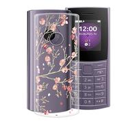 WIMSPEED Coque pour Nokia 110 4G 2023 (1.8 Pouces), Anti-Rayures Anti-Chute Silicone Souple Housse Etui Mince Transparent TPU Bumper Case Cover pour Nokia 110 4G 2023 - Camélia