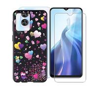WIMSPEED Coque pour Oukitel C36 (6.56 Pouces) + Verre trempé Protection Décran, Ultra Fin Antichoc Noir Housse Etui Souple SiliconeTPU Bumper Case pour Oukitel C36 - Ballon Romantique