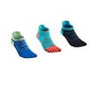 Win.Deeper 3 Paires Chaussettes avec Orteils Homme Chaussettes De Sport Respirantes et Anti-Ampoules pour la Course à Pied (Bleu foncé/Bleu clair/Noir - L)