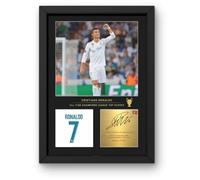 Win FC Cristiano Ronaldo Photo encadrée A4 - Signature numérique reproduite - Cadeau pour les fans du Real Madrid