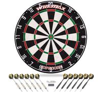 WIN.MAX Cible de fléchettes - Cible en acier pour adultes - Anneau rotatif sans agrafes avec 12 fléchettes métal