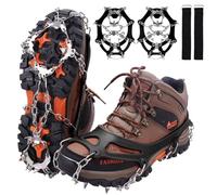 WIN.MAX Crampon Antidérapent Crampons Neige et Glace Crampon pour Chaussure 19 Dents Crampons avec Acier sans Soudure Protection pour la Neige Les Randonnées la Chasse et la Marche (Noir, XL)