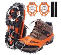 WIN.MAX Crampon Antidérapent Crampons Neige et Glace Crampon pour Chaussure 19 Dents Crampons avec Acier sans Soudure Protection pour la Neige la Glace Les Randonnées la Chasse (Jaune, M)