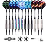 WIN.MAX Lot de 12 fléchettes avec pointe en plastique pour cible électronique - 18 g - Professionnel