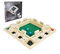 Win SPORTS Shut The Box Jeu de dés en bois pour 1 à 4 joueurs, jeu familial classique avec 12 dés pour enfants et adultes, pub, salle de classe ou maison (30,5 cm)