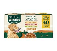 WINALOT Meaty Chunks Lot de 40 sachets de nourriture humide mélangés à la sauce 40 x 100 g