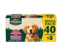 WINALOT Meaty Chunks - Nourriture humide pour chien - Mélange de sauce, bœuf, poulet, agneau - 40 x 100 g