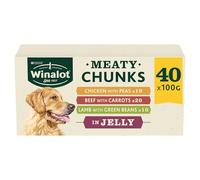 WINALOT Morceaux Charnus Mélangés en Gelée Nourriture Humide pour Chien en Sachets 40x100g