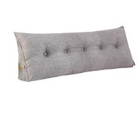 WINARA Coussin de Lecture Triangulaire Simple pour lit, canapé, Tatami, lit de Jour, Coussin de tête de lit avec Housse Amovible (Gris Clair, 180x50x20)