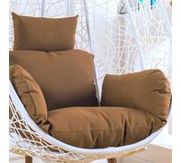Hipeya Housse de coussin de rechange imperméable pour chaise à panier suspendu, terrasse, jardin (sans rembourrage) - Marron clair