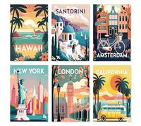 WINAROI Peinture par Numero Adulte Toile peinture,Paint by Numbers for Adults Enfant,Avec 6 pinceaux et peinture acrylique Paysages urbains populaires dans la à l'huile