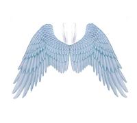 Wination Ailes d'ange Costume d'Halloween 3D Ailes d'ange non tissées Ailes d'ange Maléfique Ailes d'Halloween Fête Carnaval Cosplay Ailes pour adulte Bleu