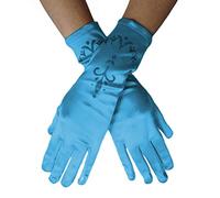 Wination Gants de princesse Elsa, beaux et élégants gants de princesse en satin pour déguisement, fête, spectacle, accessoires de photographie, adaptés aux enfants âgés de 4 à 12 ans (avec broderie),