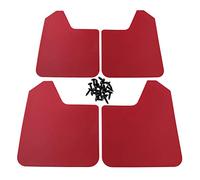 Wination MF12-BAS-BLK Lot de 4 bavettes garde-boue universelles avec vis pour voiture, pickup, SUV, camionnette, camion Rouge