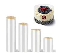 winbest Lot de 4 rouleaux de film plastique transparent pour bord de gâteau, 6/8/10/15 cm de haut x 10 m de haut, film d'acétate transparent pour décoration de gâteau, chocolat, mousse