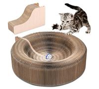 WINBST Arbre à Chat en Papier Ondulé - Pliable - Jouet Interactif et Lit Rond pour Chats