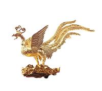 WINBST Brûleur d'encens Golden Phoenix - Support pour fil d'encens - Décoration FengShui pour yoga, spa, relaxation, méditation.