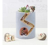 WINBST Pot de fleurs créatif en résine avec lapin ou hérisson, pour plantes succulentes, décoration de bureau