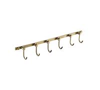 Wincase mural Laiton antique Bronze brossé rangée Crochets avec 3 crochets Heavy Duty européen classique Série tout en cuivre antique rustique Petite rangée de crochets manteaux Crochets Porte-serviettes Crochet Rack 6 Hooks