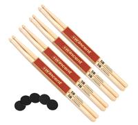 Wincent 5B Hickory Woodtip Lot de 4 paires de baguettes de batterie avec coussinets vapeur Keepdrum