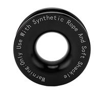 Winch Snatch Recovery Ring 41000lbs | for 7 / 16in & 1 / 2in Soft Shackles / 3 / 16in 1 / 4in 3 / 8in Ropes | Robust Off Road Gear for Trucks SUVs ATVs (Noire)